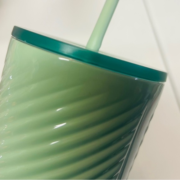 Starbucks Mint Green Swirl Cup Stainless Steel Cold Tumbler 24oz Insulated New - Picture 12 of 15